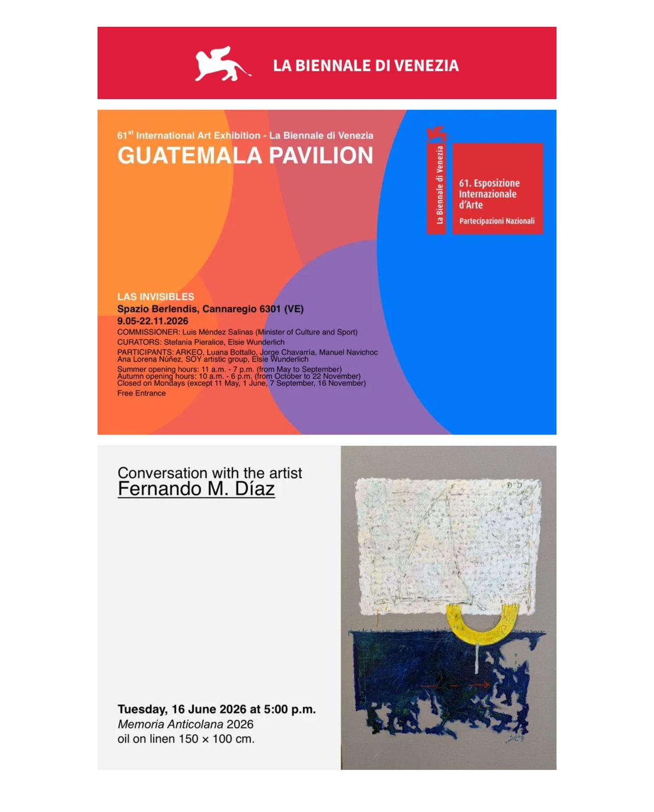 LA BIENNALE DI VENEZIA. Guatemala Pavilion, May 20…